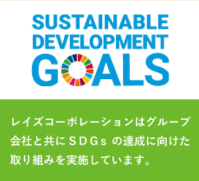 SDGsロゴと、レイズコーポレーションのSDGs達成に向けた取り組みについて
